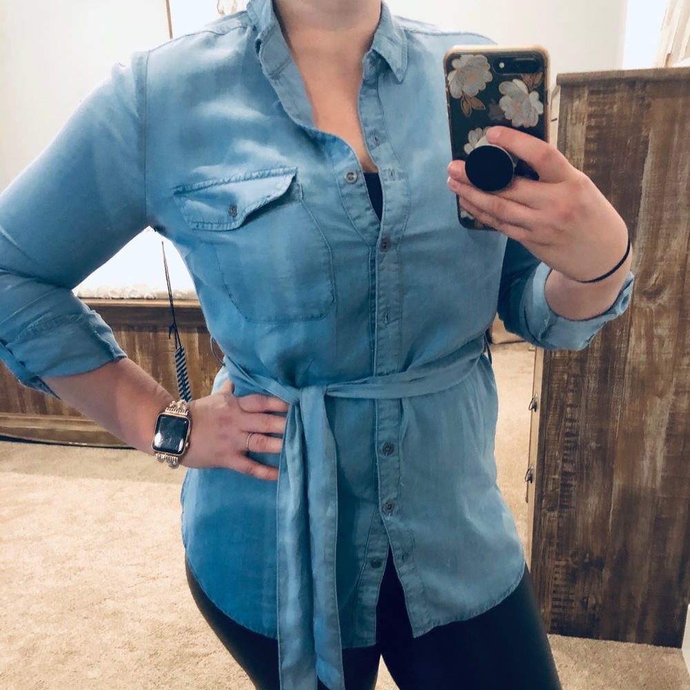 Tied Button Down Top